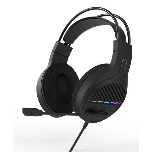 Perfeo игровая гарнитура RGF AIR черная 1,8 м, разъем 3,5 мм (4 pin) и USB (LED), переходник (PF_C3926) фото 2