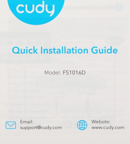 Коммутатор Cudy FS1016D (L2) 16x100Мбит/с неуправляемый фото 16