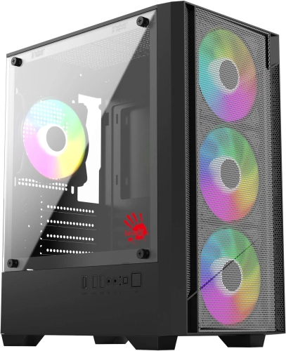 Корпус Bloody CC-124 черный без БП mATX 8x120mm 2xUSB2.0 1xUSB3.0 audio bott PSU (CC-124-BK)