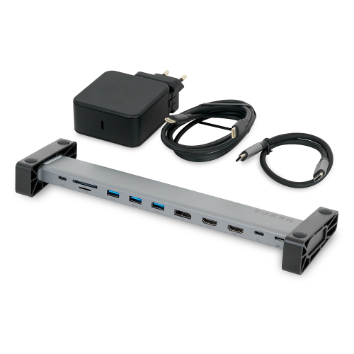 Док-станция для ноутбука/ NERPA laptop stand (1xUSB-C 100W PD, 2xHDMI 4K@30Hz, 1xDP 4K@30Hz, 3xUSB-A 3.0 (5Gbps data), 1xUSB-C 3.0 (5Gbps data), 1xTF/microSD, 1xSD/MMC, 1x3.5mm audio, 1xRJ45 Gb), USB-C power adapter 100W, (NRP046)