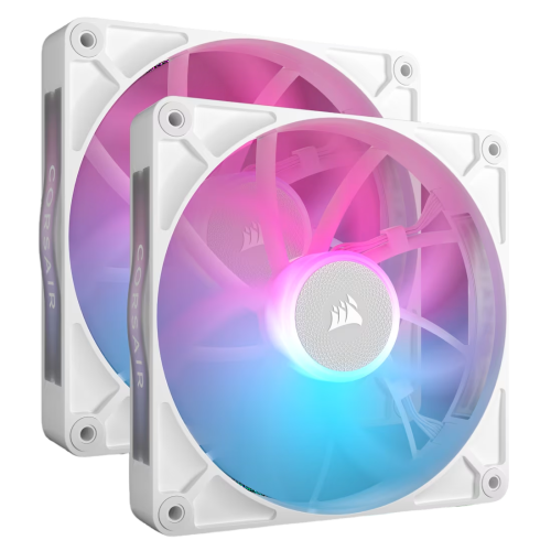 Кулер для корпуса/ Case Cooler Corsair iCUE LINK RX140 RGB (140x140x25mm, 4-pin PWM, RGB, 94.7CFM, 36dBA, 1700RPM, White, 2pcs) (CO-9051024-WW)