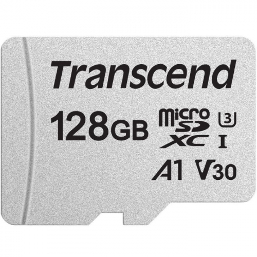 Карта памяти microSD 128GB Transcend microSDXC Class 10 UHS-I U3, V30, A1, (без адаптера), 100 Mb/s, TLC (TS128GUSD300S)