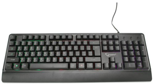 Клавиатура Gembird KB-220L с подстветкой, USB, черный, 104 клавиши, подсветка Rainbow, кабель 1.5м, водоотталкивающая поверхность (KB-220L) фото 2