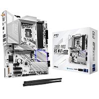 Материнская плата ASROCK Z890 PRO RS WIFI WHITE, LGA1851, Z890, 4*DDR5, 4*SATA, 4*M.2, 3*USB 3.2, 4*USB 2.0, 2*Type-C, 1*PCIx16, 2*PCIx4, 1*M.2 (Key E), HDMI+DP, ATX