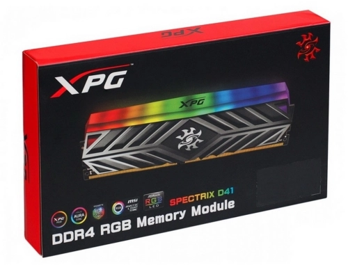 Модуль памяти ADATA 16GB (2 x 8Gb) DDR4 UDIMM, XPG SPECTRIX D41, 3200MHz CL16-20-20, 1.35V, RGB + Серый Радиатор. (AX4U32008G16A-DT41) фото 2