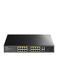 Коммутатор/ 16-Port 10/100M PSE RJ-45 +2 Gigabit RJ- 45 +1SFP Port with 16 POE Ports Switch with Built-in power supply, support 16-port IEEE 802.3at PoE+ Injector,Rack-mountable Steel case, 200W Internal (FS1018PS1)
