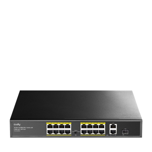 Коммутатор/ 16-Port 10/100M PSE RJ-45 +2 Gigabit RJ- 45 +1SFP Port with 16 POE Ports Switch with Built-in power supply, support 16-port IEEE 802.3at PoE+ Injector,Rack-mountable Steel case, 200W Internal (FS1018PS1)