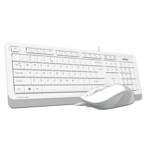 Клавиатура + мышь A4Tech Fstyler F1010, Wired, USB, 600-1000-1600dpi, 4But, Multimedia (F1010 WHITE) фото 2