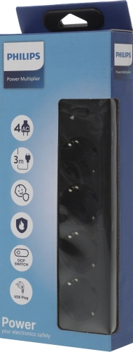 Сетевой фильтр Philips CHP2145BB/ 51 3м (4 розетки) черный (коробка) (CHP2145BB/51) фото 3