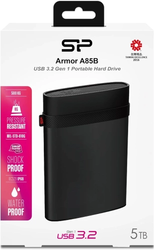 Жесткий диск Silicon Power USB3.0 5TB SP050TBPHD85BS3K A85B Armor (5400rpm) 2.5 черный фото 6