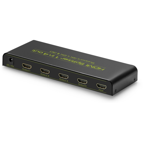 Greenconnect Разветвитель v1.4 HDMI 1на 4 выхода, 4K2K 30Hz / 1080p 120Hz + индикация серия Greenline GL-v104C