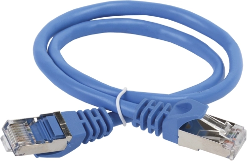 Патч-корд ITK PC03-C5EFL-1M F/ FTP индивидуальный и общий экран RJ-45 вил.-вилка RJ-45 кат.5E 1м синий LSZH