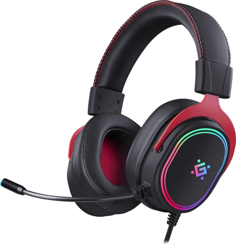 Гарнитура игровая проводная DEFENDER Vapor, black(USB, 7.1, LED, провод 2.2м) (64584)