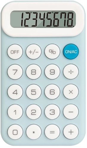Калькулятор карманный Deli EM10 светло-голубой 8-разр. (EM10 LIGHT BLUE)