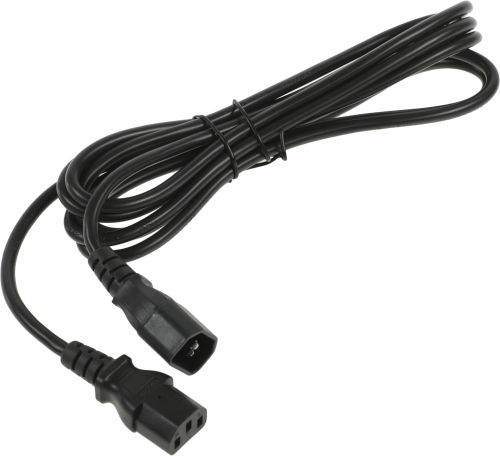 Hyperline PWC-IEC13-IEC14-3.0-BK Кабель питания монитор-компьютер IEC 320 C13 - IEC 320 C14 (3x1.0), 10A, прямая вилка, 3м, цвет черный (ПВС-АП-3*1,0-250-C13C14-10-3,0 ГОСТ 30851.1-2002 (МЭК 60320-1:1