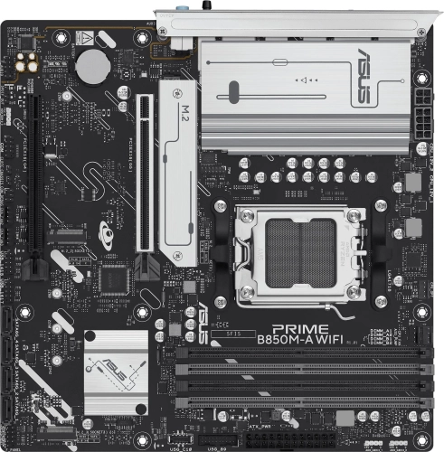 Материнская плата ASUS PRIME B850M-A WIFI, AM5, B850, 4*DDR5, 4*SATA, 3*M.2, 4*USB 3.2, 4*USB 2.0, 4*PCIx16, 2* DP+HDMI, mATX; 90MB1LN0-M0EAY0