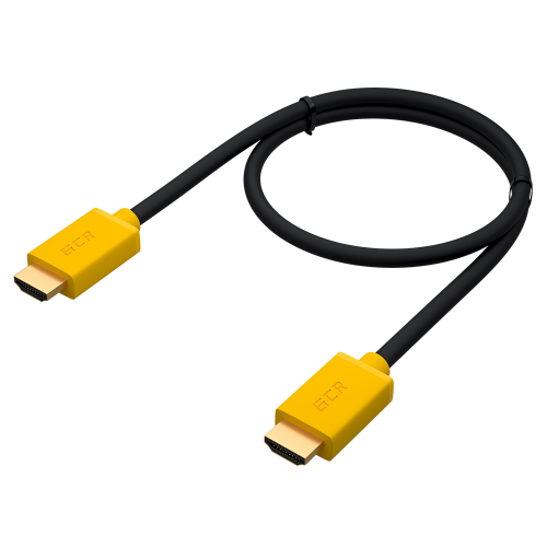 Greenconnect Кабель 1.0m HDMI версия 2.0, HDR 4:2:2, Ultra HD, 4K 60 fps 60Hz/5K*30Hz, 3D, AUDIO, 18.0 Гбит/с, 28/28 AWG, OD7.3mm, тройной экран, черный, желтые коннекторы, GCR-HM441-1.0m фото 2