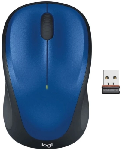 Мышь Logitech M235 синий/ черный оптическая (1000dpi) беспроводная USB для ноутбука (2but) (910-007131)