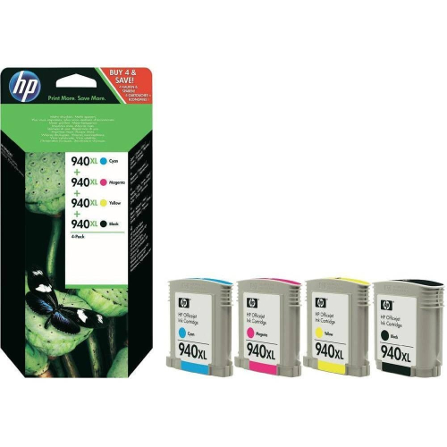 HP 940XL Ink Cartridge Combo Pack, черный (2200 стр) , голубой, пурпурный, желтый (1400 стр) (C2N93AE) фото 2