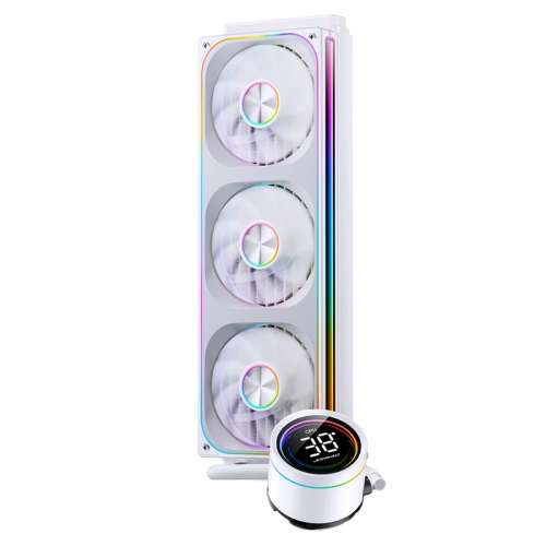 Система жидкостного охлаждения/ Water Cooling System JONSBO TH-360 White (300W, 360mm, LED temp., White, ARGB/ Fans: 3x120mm, 62.4CFM, 37.3dBA, 2400RPM/ Pump height 72mm, 30dBA, 2400RPM, Rad thickness