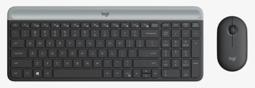 Клавиатура + мышь Logitech MK470 клав:графитовый/ светло-серый мышь:графитовый USB беспроводная slim (920-009180)