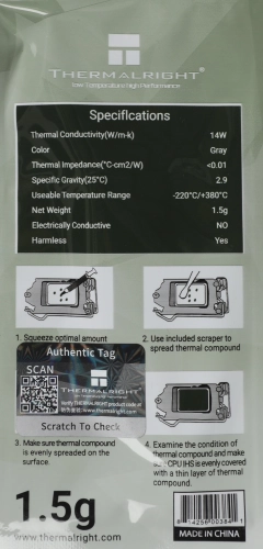 Термопаста Thermalright TF9-1.5G 14Вт/(мК) шприц 1.5гр. фото 4