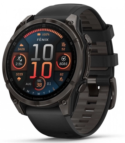 Смарт-часы Garmin Fenix 8 47мм 1.4 AMOLED корп.черный рем.черный разм.брасл.:125-208мм (010-02904-21)