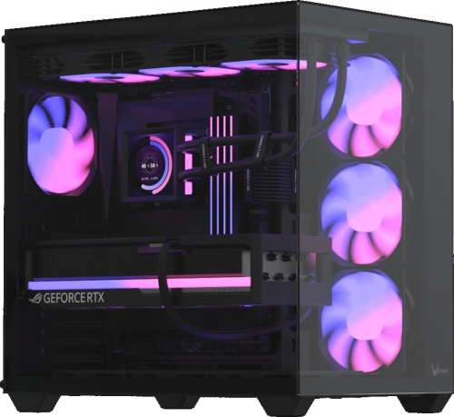 Корпус Formula V Line Crystal Z2 Plus Black AR V2, ATX, TYPE-C*1, USB2.0*1, USB3.0*1, RIGHT 3x120mm ARGB, REAR 1x120mm ARGB