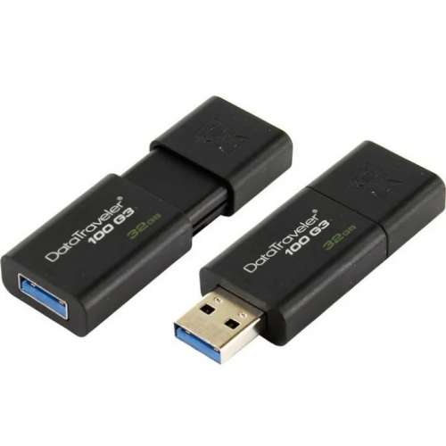 Внешний накопитель Kingston DT100G3 32GB USB 3.0 Drive Black (DT100G3/32GB) фото 2