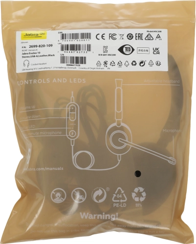 Проводная гарнитура Jabra EVOLVE 10 Stereo (PN:2699-820-109) фото 8