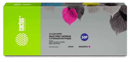 Картридж струйный Cactus CS-SJIC30PM C33S020641 пурпурный (295мл) для Epson ColorWorks TM-C7500G с чипом
