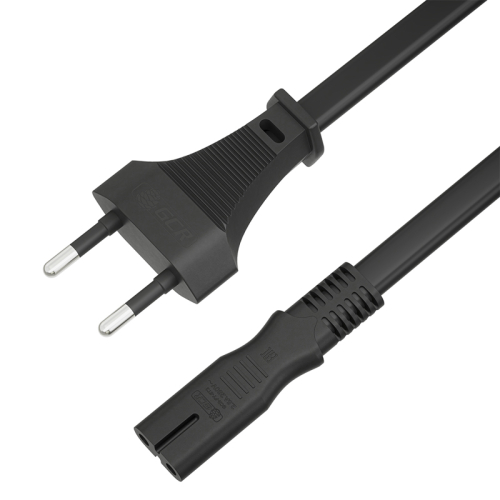 GCR Кабель питания 1.0m, CEE 7/16 / IEC C7, черный, 2*0,5mm, GCR-54292
