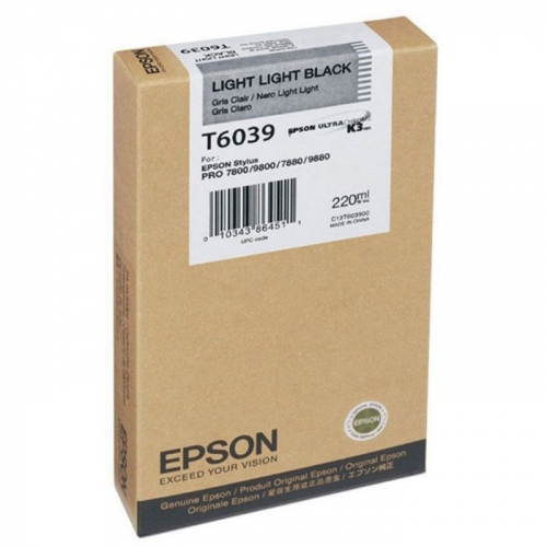 Картридж Epson T6039, светло-серый, 220 мл., для Stylus Pro 7880/ 9880 (C13T603900)