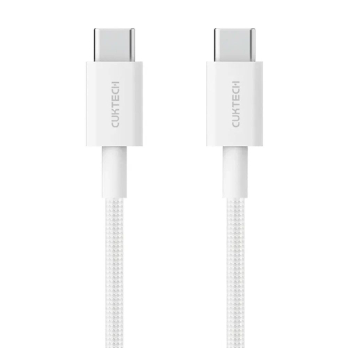 USB кабель CukTech Type-C to Type-C braided cable 1.5m 3A 60W CTC315P white (CKCTC315PCHW)