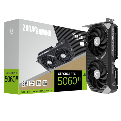 Видеокарта Zotac RTX5060Ti TWIN EDGE OC 8GB GDDR7 128bit 3xDP HDMI 2FAN MEDIUM PACK (ZT-B50610H-10M)
