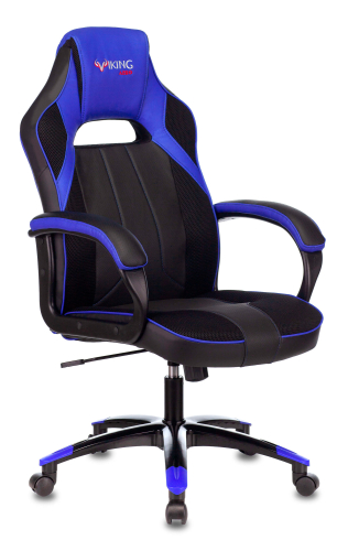 Кресло игровое Zombie VIKING 2 AERO черный/синий эко.кожа/ткань крестов. пластик (VIKING 2 AERO BLUE)