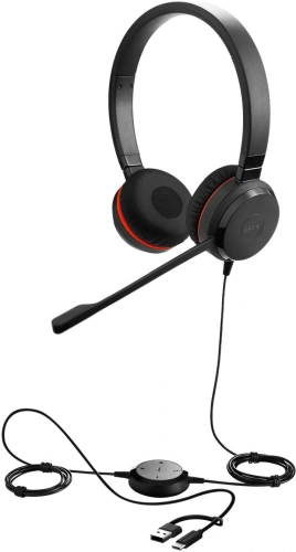 Наушники с микрофоном Jabra Evolve 20 SE черный 2м накладные USB оголовье (4999-823-369) фото 3