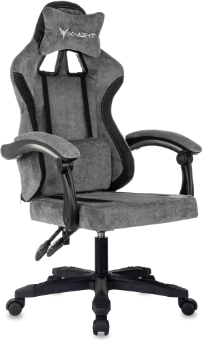 Кресло игровое Knight Wolf серый/ черный крестов. пластик (KNIGHT WOLF GR)