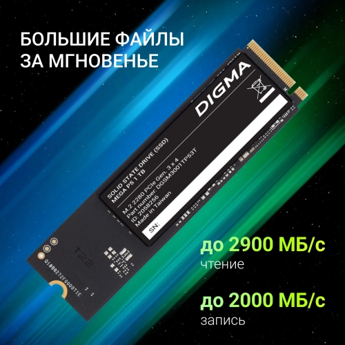Накопитель SSD Digma PCIe 3.0 x4 1TB DGSM3001TP53T Mega P5 M.2 2280 фото 9