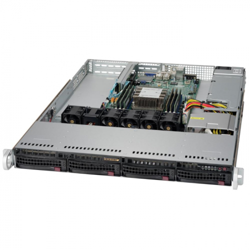 Серверная платформа Supermicro SuperServer 5019P-WT/ noCPU (x1)/ no RAM (x6)/ no HDD (up 4LFF)/ Int. RAID/ 2x 10GbE/ 1x 600W (NHP) (SYS-5019P-WT) фото 2