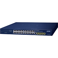 коммутатор/ PLANET GS-4210-24T4SR IPv4/IPv6, 24-Port 10/100/1000T + 4-Port 100/1000X SFP L2/L4 SNMP Manageable Gigabit Ethernet Switch with 36-72V Redundant Power (supports ERPS Ring, CloudViewer app, MQTT and Cybersecurity feature)