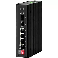Промышленный PoE коммутатор Gigabit Ethernet на 4GE PoE + 2 GE SFP порта. Порты: 1 x GE (10/ 100/ 1000Base-T) с PoE BT (до 90W) + 3 x GE (10/ 100/ 1000Base-T) с PoE (до 30W) + 2 x GE SFP (1000Base-X). Соо (NS-SW-4G2G-P/I)