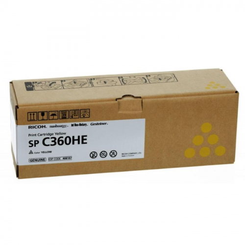 Принт-картридж Ricoh SP C360HE желтый 6000 страниц для SP C360DNw/ SP C360SNw/ SP C360SFNw/ SP C361SF (408187)
