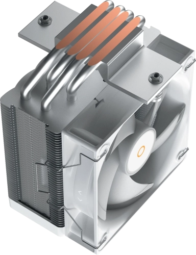 Кулер для процессора Ocypus Gamma A40 WH ARGB Digital, 100mm ARGB FAN, Top Display Panel, 4 HEAT PIPES, 4-PIN PWM, 600-2400 RPM, 29.5DBA, HYDRO BEARING, LGA115X/1200/1700/18XX, AM4/AM5 фото 5