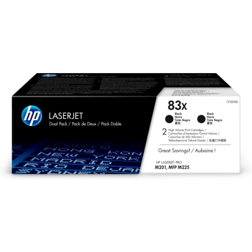 Картридж HP 83X,черный / 2x 2200 страниц (CF283XD)