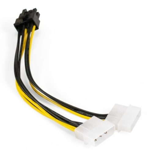 Exegate EX294788RUS Переходник питания PCI-Express 8pin ExeGate EX-CC-PSU-62 (от 2х разъемов Molex (IDE) блока питания, 0,15м)