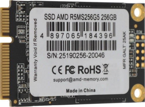Твердотельный накопитель SSD AMD Radeon 256GB Client SSD mSATA 3D NAND Retail R5MS256G5 фото 4