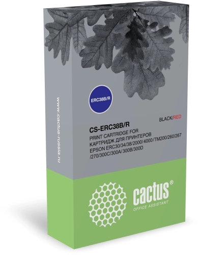 Картридж матричный Cactus CS-ERC38B/R черный/красный для Epson ERC 30/34/38, UT2000/4000