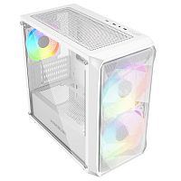Powercase Mistral Micro A3B ARGB, Tempered Glass, 2x 140mm ARGB PWM+1x 120mm ARGB PWM, белый, mATX (CMMAW-A3)