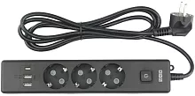 Сетевой удлинитель Powercube PC-6B-2M 1.9м (3 розетки) черный (коробка)
